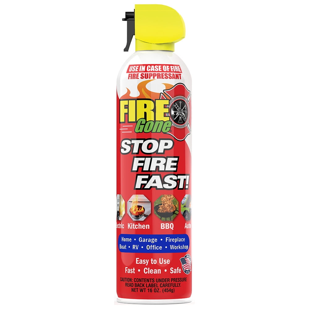 Fire Gone 16 oz Fire Extinguishing  Water Based Suppressant Aerosol Can (Pack of 1) Class A, B, C Fires