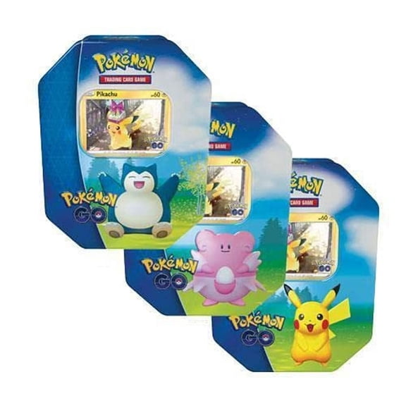 Pokemon GO Gift Tins - All 3 Tins! (Pikachu, Snorlax, Blissey) : 12 Total Booster Packs   promos!
