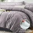 thumbnail image 4 of Flymme Grayish Purple Boho Comforter Set Queen 7 Piece Bed in a Bag Textures Jacquard Bedding Sets All Season Microfiber Chic and Stylish Bedroom Set, 4 of 8