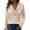 Beige, variant on Women's Long Sleeve Shirt Draped Cowl Neck Tops Flared Collar Ribbed Elengant Solid Color Blouse Dressy Casual Shirts Business Outfits Spring Trendy Beige