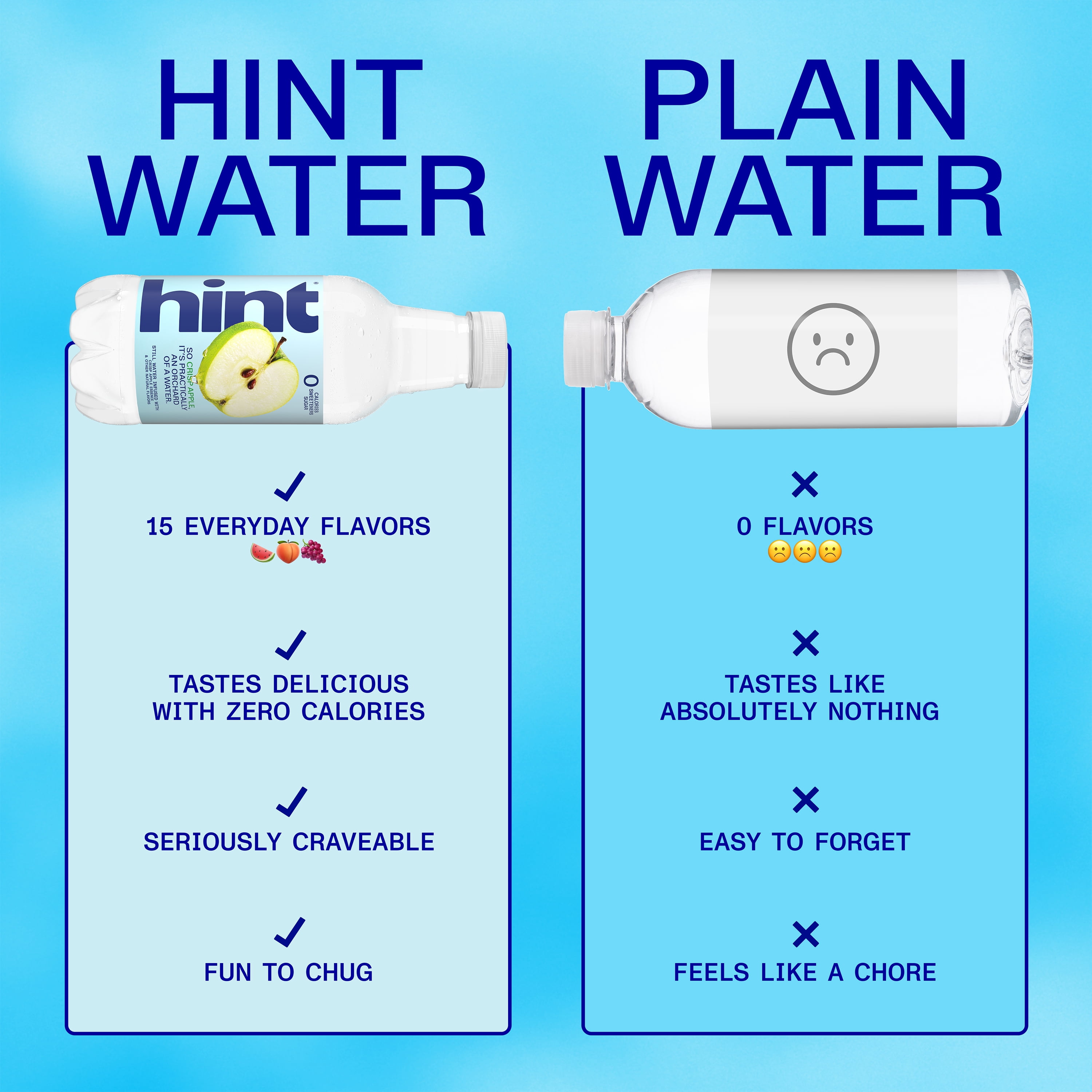 Hint Crisp Apple Flavored Water, 16 fl oz, 12 Pack Plastic Bottles