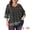 Black, variant on DARING DIVA Women's Plus V Neck 3/4 Sleeve Floral Print Work Tunic Blouse 1X Green