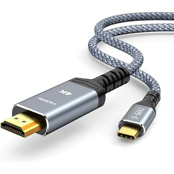USB C to HDMI Cable @60Hz, USB-C (4K HDMI) 10 feet, [Thunderbolt 3/4 Compatible] Type-C to HDMI Cord for iPhone 16/15 Series, MacBook Pro/Air, iPad, Surface, Galaxy, XPS, and More