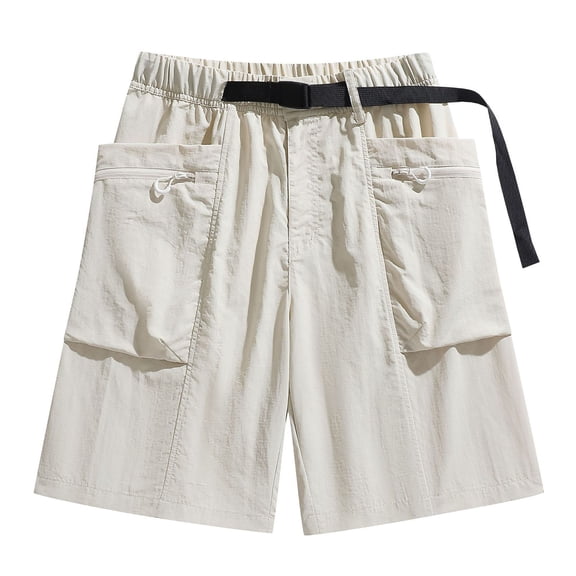 Cmfcve Big & Tall Mens Summer Shorts Outdoor Casual Expandable Waist Lightweight Water Resistant Quick Dry Fishing Hiking Shorts with Side Pockets