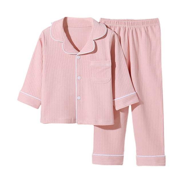 Gubotare Pyjama pour Enfant Pyjama pour Bébé Fille Bas pour Tout-Petit Pjs Robe de Nuit Tenue (Rose,14-15 Ans)