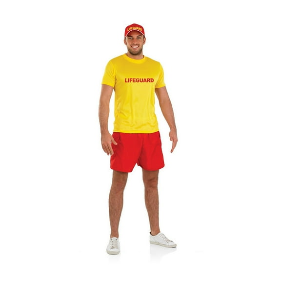 Fun Shack Mens Yellow Classic Lifeguard Costume Adult Beach Stag Party Halloween Yellow L
