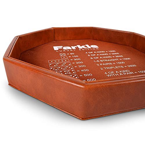 RNK Gaming Farkle Edición de Lujo Bandeja para Dados de Cuero PU Marrón RNK Gaming RNK Gaming