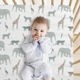 thumbnail image 5 of Little Grape Land Muslin Crib Sheets 2 Pack, 100% Cotton Fitted Baby Mattress Sheets for Boys & Girls, Soft Breathable Neutral Nursery Bedding, Standard Crib Size 52"x28", Safari, 5 of 7