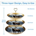 thumbnail image 3 of Christmas Elk Retro Elegant Plastic Discs Jewelry Display Stand with Iron Pillars | 32cm Height | 21cm/24cm/27cm Plates, 3 of 6
