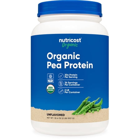 Nutricost Organic Pea Protein Isolate Powder 2 lbs (Unflavored)