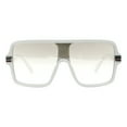thumbnail image 2 of Men's Designer Fashion Sunglasses Oversized Square UV 400 White, Beige Mirror, 2 of 4