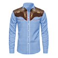 thumbnail image 3 of Kiijoy Boys Cowboy Western Shirt Plaid Long Sleeve Button Down Shirt, Blue, 9-10 Years, 3 of 3