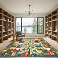thumbnail image 2 of ODIKA 4'x6' Machine Washable Non-Slip Area Rug, Cottagecore Green High Traffic Rug, Green, 1057789, 2 of 7