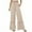 Beige, variant on BLVB Flowy Pants for Women Summer Drawstring Waist Loose Boho Beach Pants Casual Baggy Wide Leg Trousers with Pockets
