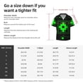 thumbnail image 5 of Lsque Geometry Dash print Men's Cuban Collar Short Sleeve Shirt Summer Beachwear Casual Button Down Fashionable Vacation Leisure Shirt-X-Large, 5 of 7
