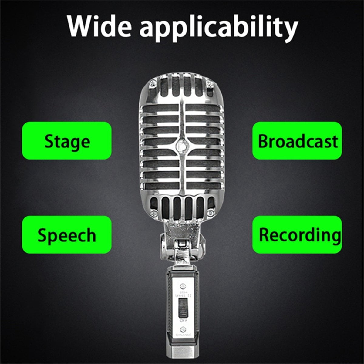Vintage Metal Microphone for 55SH Classic Dynamic Wired Handheld Mic Microphone for Live Recording Karaoke Studio