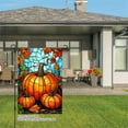 thumbnail image 3 of JOOCAR Stained Glass Pumpkin Linen Garden Flag for Fall Autumn Home Outdoor Garden Yard Door Decor 12x18 inch, 3 of 5