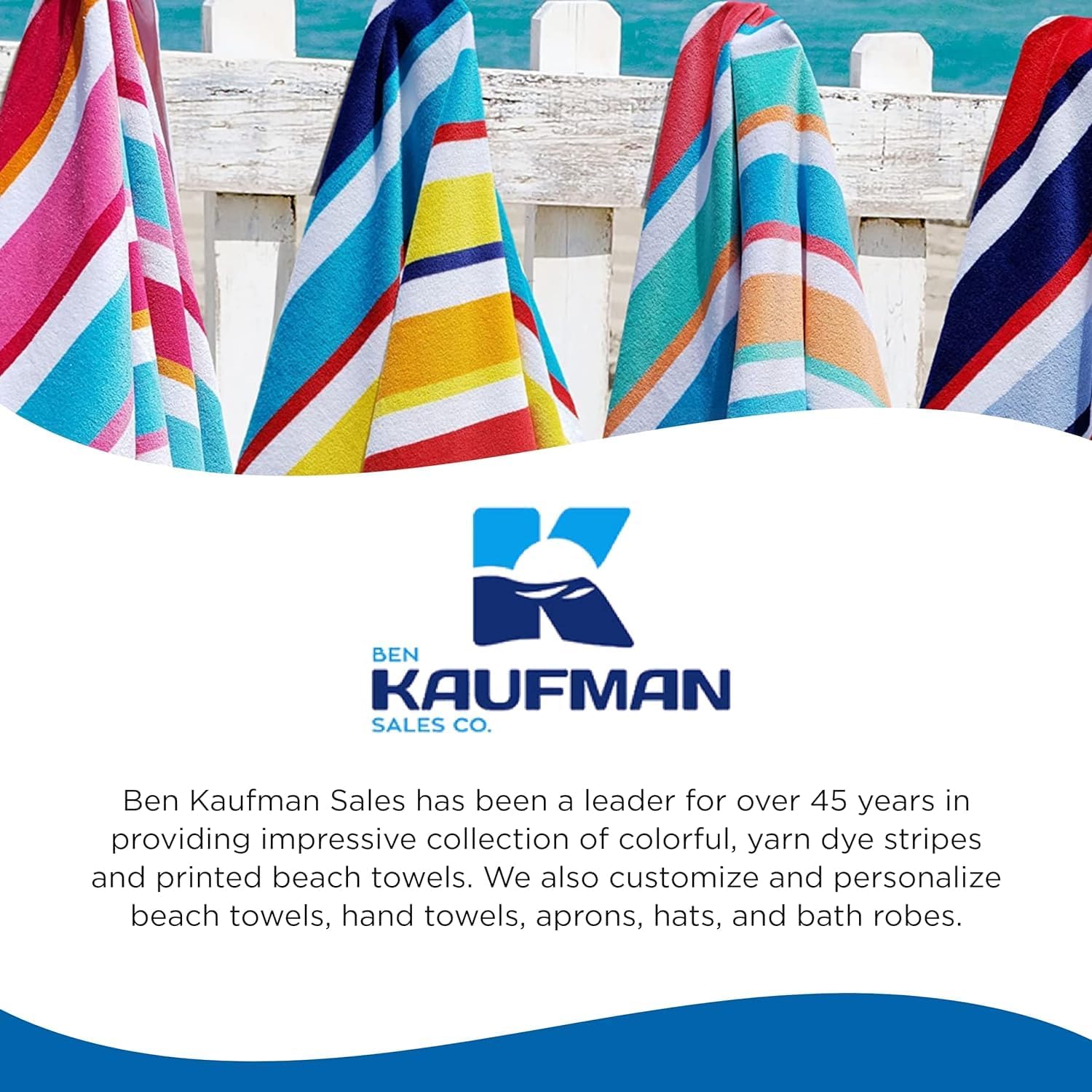 Kaufman -2 Pack Beautiful Royal Stripe Beach Towel- Pool Towel 100% Cotton 32 x 62 Assorted Color - image 3 of 7