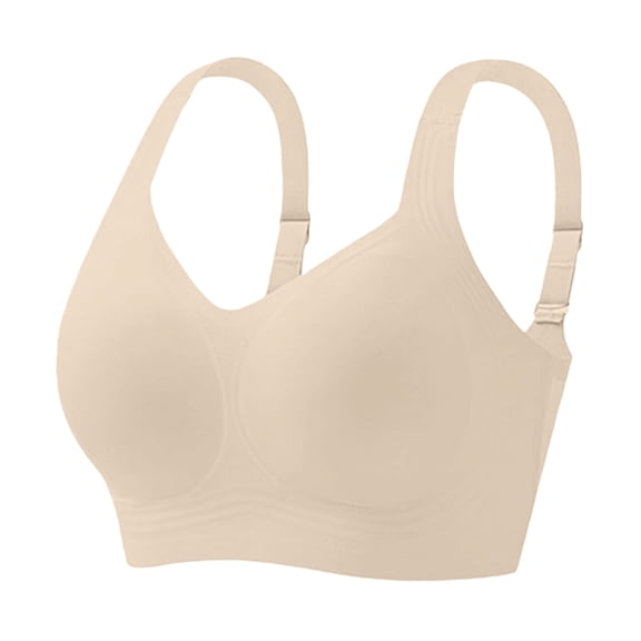 Lumtrix 2026 Jelly Seamless Wireless Plus Size Bras No Underwire Supportive Full Coverage Comfortable Everyday Bra For Older Women Complexion S