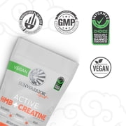 Sunwarrior Active HMB + Creatine Monohydrate Powder, Muscle Recovery Supplement, Unflavored, 8.46 oz