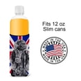 thumbnail image 4 of Black Standard Poodle with English Union Jack British Flag Ultra Hugger for slim cans, 4 of 6