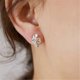 thumbnail image 4 of Geometric Ruffle Studs Earrings Ear Studs Fashion Ears Jewelry Copper Texture Suitable for Various Occasion Wear Silver, 4 of 4
