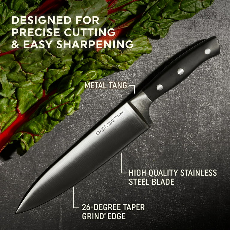 Vintage Chicago Cutlery Knife Block w/ 6 Knives & Sharpener