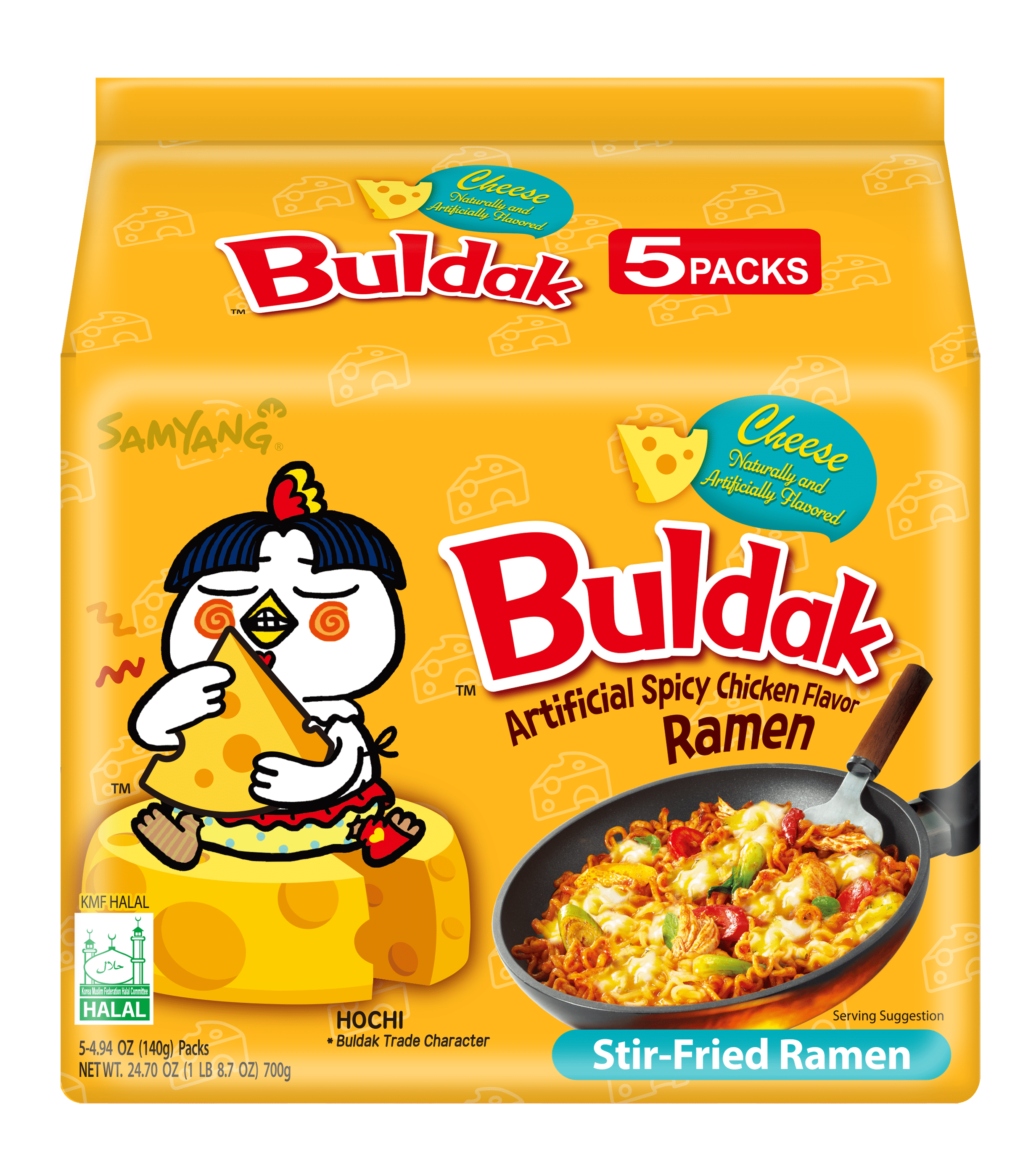 ヘドン　BRS　茶スイカ　ラッキー　チャガー　バド　4個セット Buldak Quattro Cheese Ramen 5pk (145G X5), Spicy Chicken Flavor
