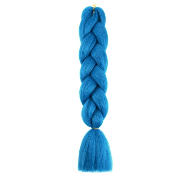 XmhyTop 3-Piece Braiding Hair Extensions, 24Inch Rosy Synthetic Crochet Braids, 100g/Piece Twist Braids for DIY Box Braids Styling, Lake Blue