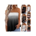 thumbnail image 2 of Women's Strapless Tank Tops Sleeveless Pleated Gradient Color Pullover Summer Loose Fit Tops, 2 of 6