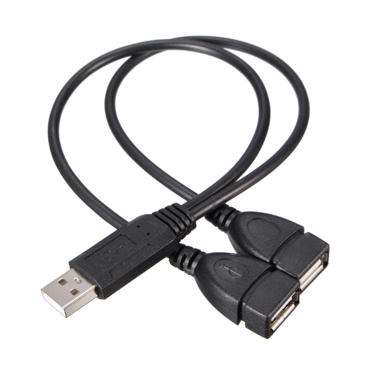 USB 2.0 Male To 2 Dual Female Jack Y Splitter Hub Power Cord Adapter Cable F BN 