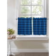 thumbnail image 3 of Half Window Curtains 24 Inches Long, Black Blue Plaid Window Treatment Curtain Drapes, Country Buffalo Checked Gingham Short Curtains Tiers for Kitchen Over Sink, 27.5"x24", 2 Panels, 3 of 7