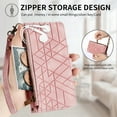 thumbnail image 6 of Dteck Zipper Wallet Pocket Case for Samsung Galalxy S23 FE, Shockproof with Card Holders for Women Men Premium PU Leather Embossed Patterned Flip Folio Stand Wristlet TPU Inner Shell Phone Case, Pink, 6 of 11