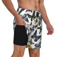 thumbnail image 2 of Fuzoiu Watercolor Butterflies Print Men's Swim Shorts,Quick-Dry Double-Layer Swim Trunks,Board Trunks,Beach Shorts Swimwear Bathing Suits-3X-Large, 2 of 6