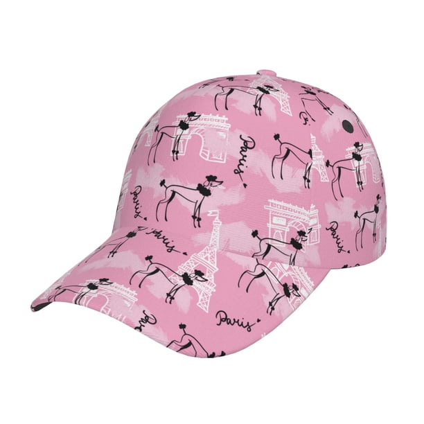 Fotbe Cartoon Poodle Dog Gorro Clásico de Béisbol, Gorra Ajustable con Broche Snapback, Gorro de Exterior de Algodón Suave