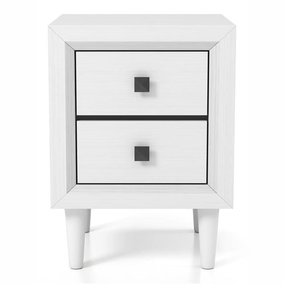 Furniture of America Hetter Transitional Wood 2-Drawer Nightstand in White
