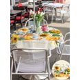 thumbnail image 5 of Outdoor Tablecloths with Umbrella Hole & Zipper, Yellow Sunflowers Round Tablecloths 60 Inch, Daisy Bees Elegant Pastoral Floral Waterproof Table Cloth, Patio/Pool/Picnic Table Covers, 5 of 8