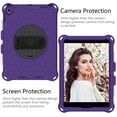 thumbnail image 2 of iPad 10.2 inch Case 2020/2019, iPad 8th / 7th Generation Case, 10.5" iPad Pro / iPad Air 3 Case, Dteck Heavy Duty Shockproof Case + Pencil Holder Rotating Kickstand Hand/Shoulder Strap, Purple+Black, 2 of 6