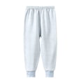 thumbnail image 2 of BXJX Girls Cotton Thermal Pants, Elastic Waist Fleece Lined Stretchy Casual Kids Loungewear Pants Blue Size 5-6 T, 2 of 6