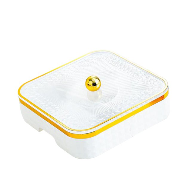 Bandeja para servir dividida, contenedor portátil para refrigerios, 5 compartimentos, bandeja para exhibir refrigerios, contenedor para frutos secos,