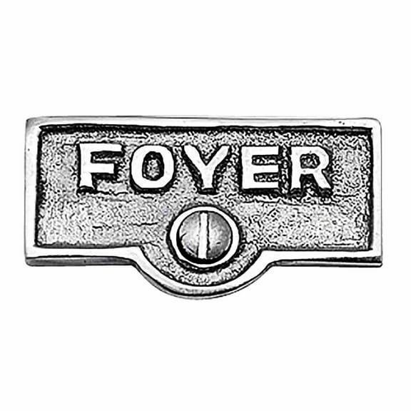 Renovator's Supply Chrome FOYER Name Sign Switch Plate Tag