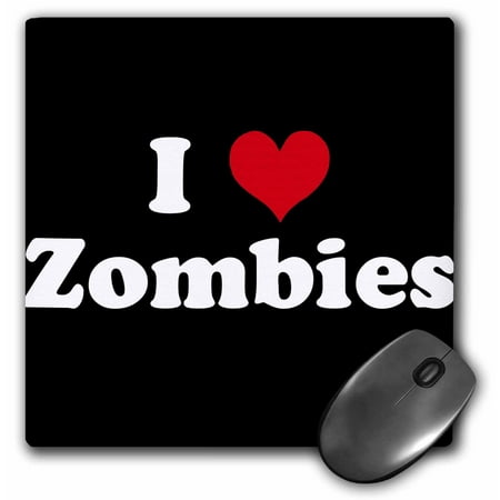 3dRose I Love Zombies, Mouse Pad, 8 by 8 inches