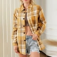 thumbnail image 2 of Women's Button Down Shirts Dressy Casual Plaid Long Sleeved Lapel Collar Blouses with Pocket Stretch Comfy Loose Fit Tunic Tops, 2 of 9