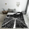 thumbnail image 5 of Salouo Futuristic Moonlit Cityscape Print Bed Blankets,Flannel Blanket Comfortable Air Conditioning Blanket Lightweight Blanket for Sofa Bed Travel & Couch -80"x60", 5 of 8