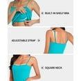 thumbnail image 4 of Women's Camisole with Built in Bra Adjustable Strap Cotton Square Neck Tank Top, 4 of 6