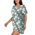 thumbnail image 2 of Wukai Flower Women's Pajama Set,Short-Sleeve Top and Shorts with Elastic Waistband and Pockets for Loungewear, Yoga, and Casual Wear-Small, 2 of 8