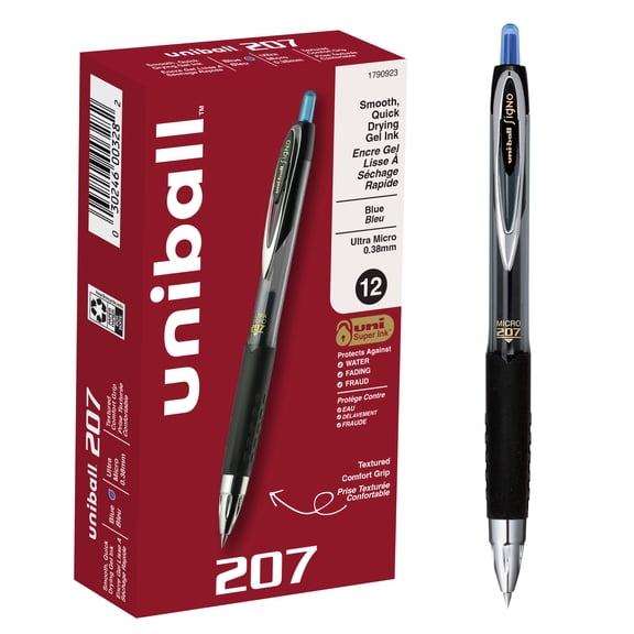 uni?ball 1790923 rollerball gel pen,ultra micro,blue,pk12