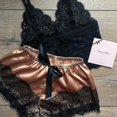 thumbnail image 1 of Women Satin Silk Lace Lingerie Cami Top Shorts Pyjamas Set Nightwear Sleepwear Pjs, 1 of 2