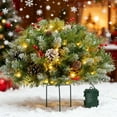 thumbnail image 5 of Yhmxh Pre-lit Artificial Christmas Tree Urn Filler, Artificial Christmas Tree Feel Real Urn Filler with Lights, Weatherproof Holiday Planters for Entryways with Tripod Stake, Christmas Trees Decor, 5 of 6