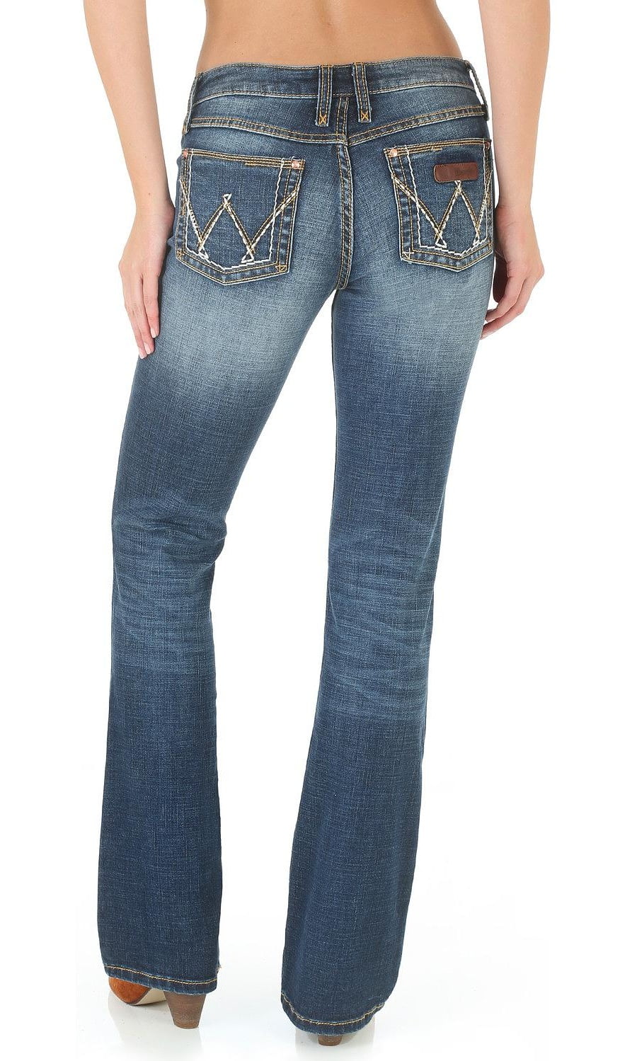 wrangler women's retro mae jeans boot cut blue 9w x 30l 